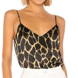 L’AGENCE Silk Animal Print Camisole